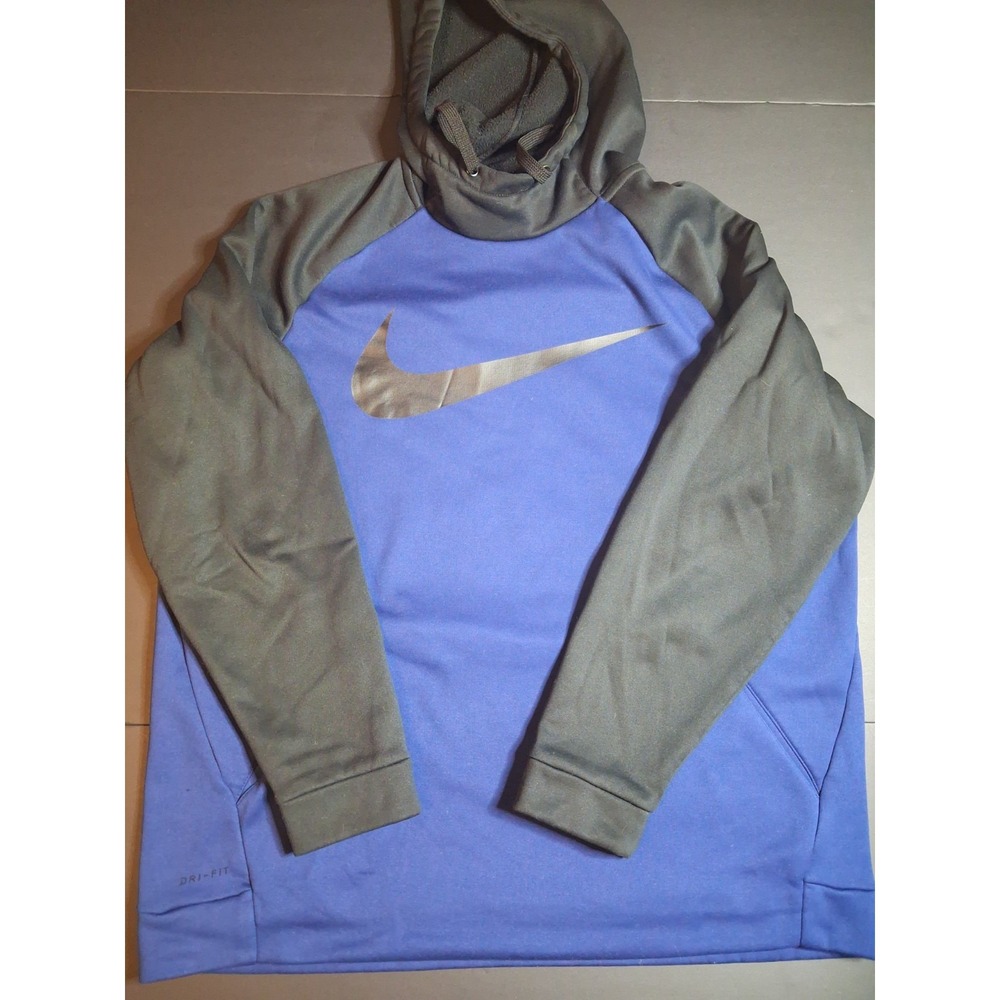 Nike Men's XL Dri Fit Pullover Hoodie Blue/Black